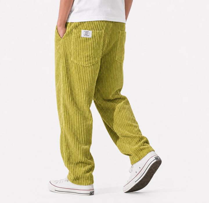 Heren Ribbroek met Elastische Tailleband en Steekzakken