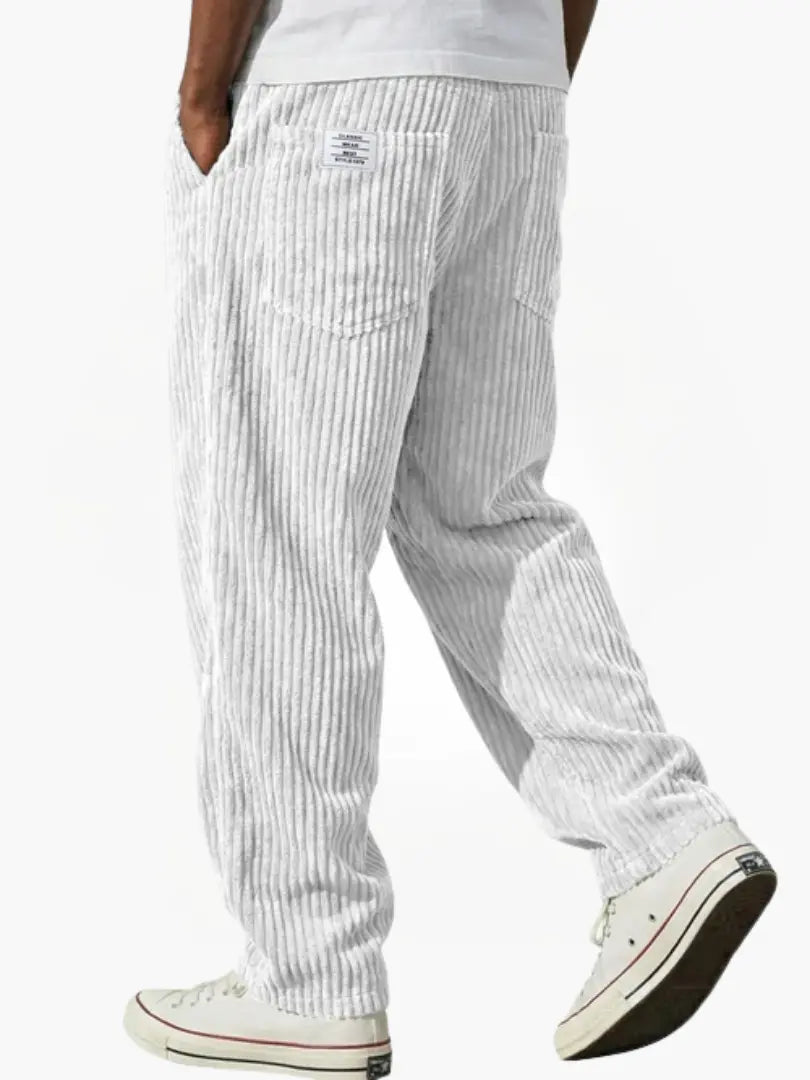 Heren Ribbroek met Elastische Tailleband en Steekzakken