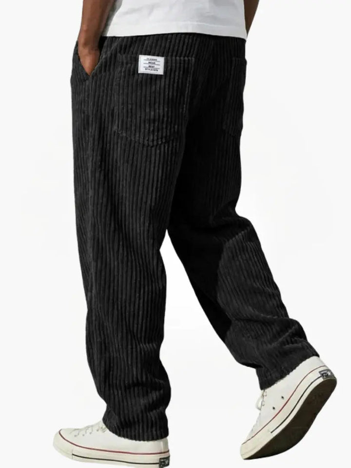 Heren Ribbroek met Elastische Tailleband en Steekzakken