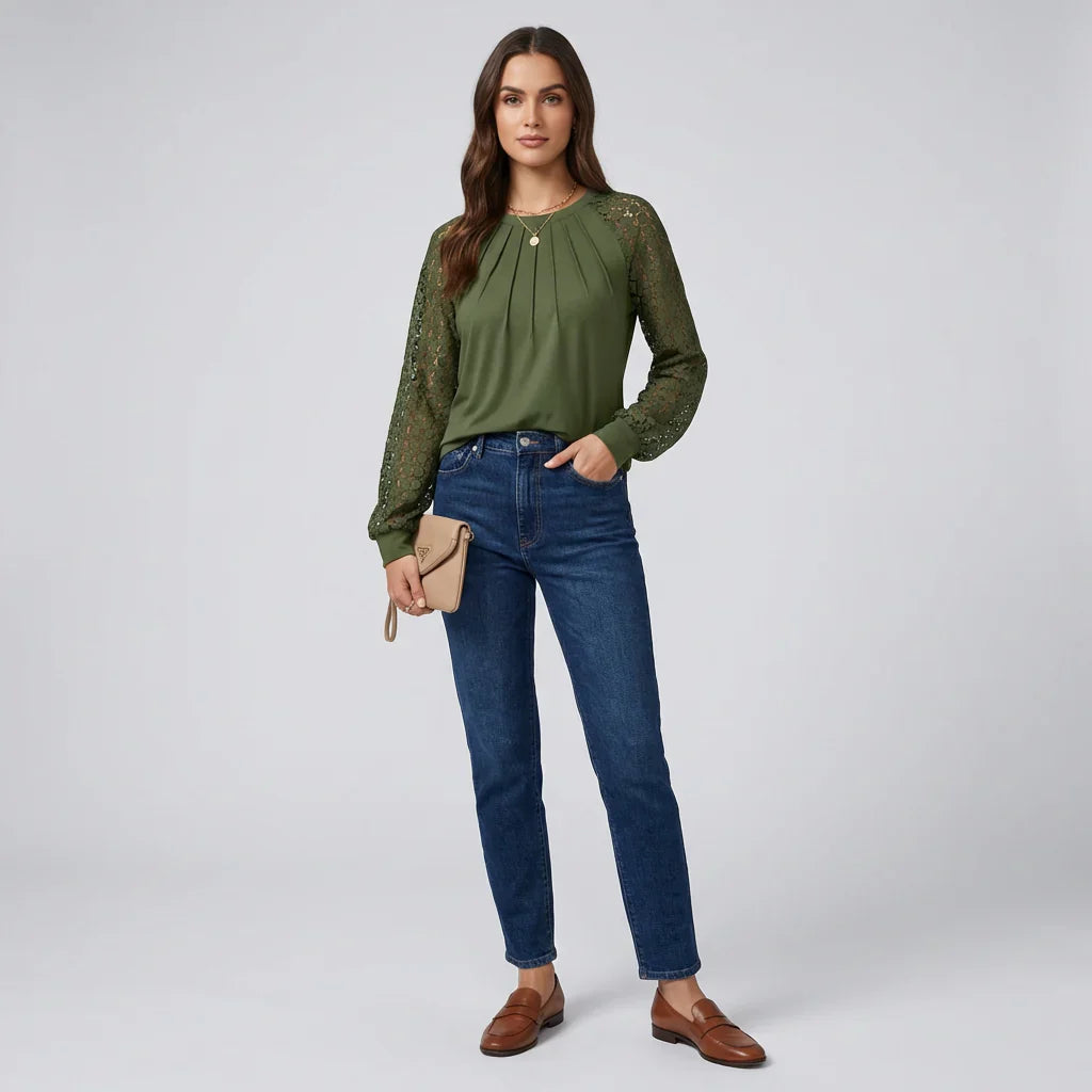 Plooibare Kant Lange-Mouwen Shirt