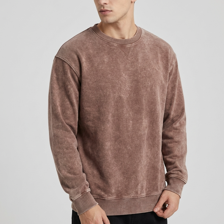 Comfortabel Washed Heren Sweater - Fours