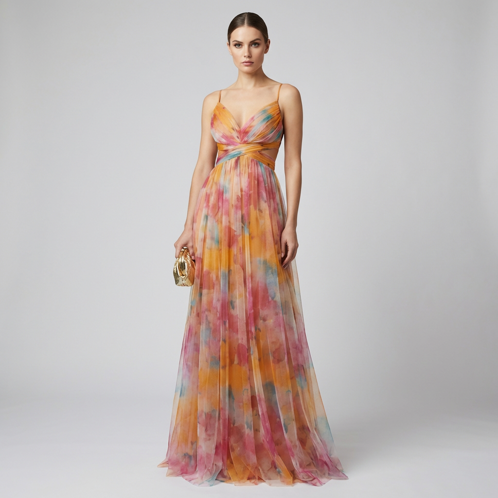 Vrouwen Mesh Maxi Jurk