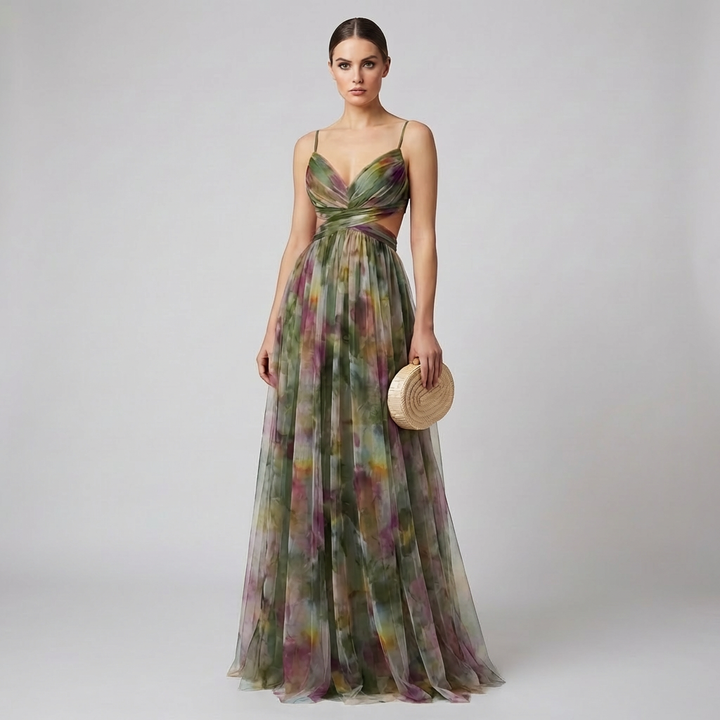 Vrouwen Mesh Maxi Jurk