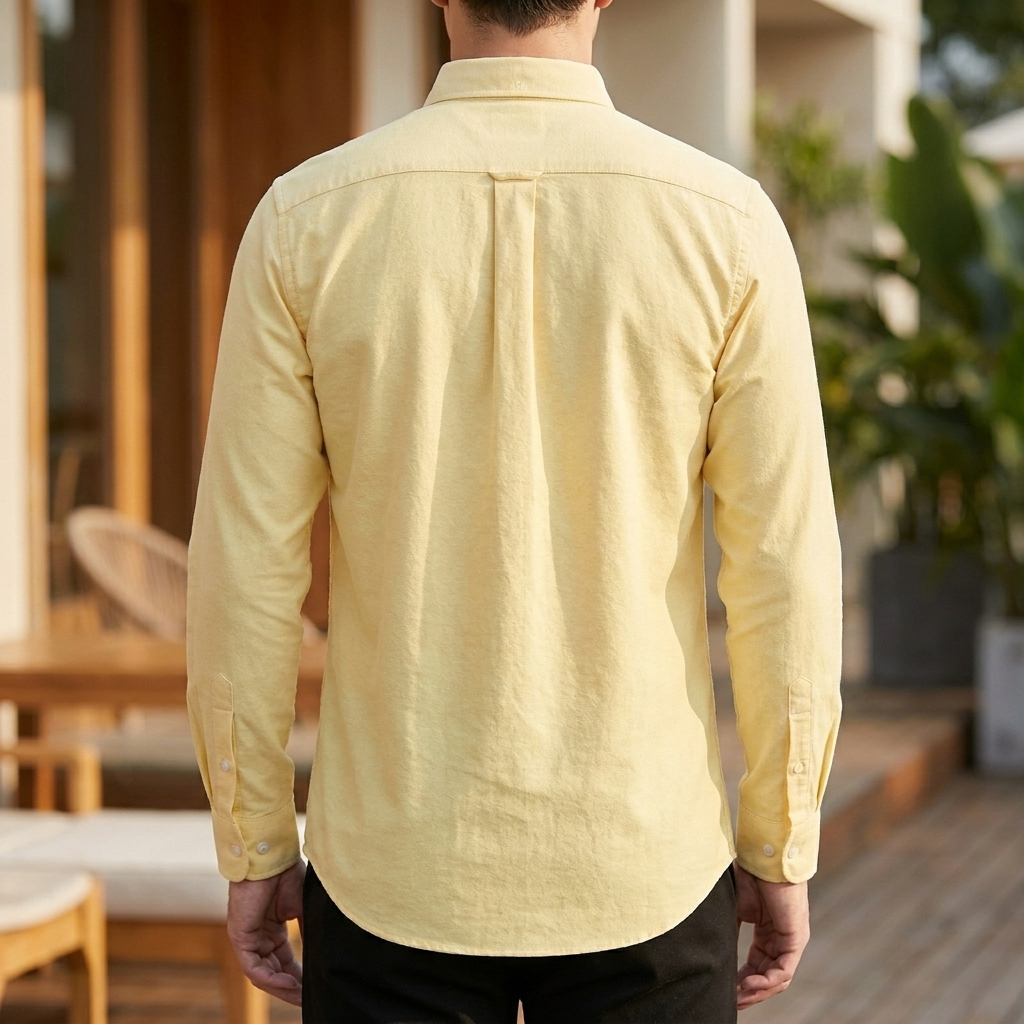 100% Katoenen Oxford Overhemd met Geborduurd Paarddesign