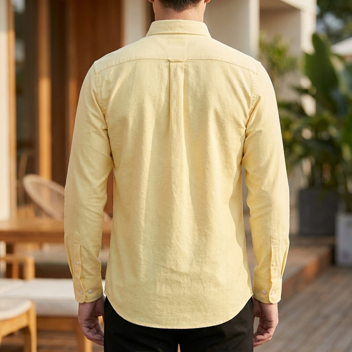 100% Katoenen Oxford Overhemd met Geborduurd Paarddesign