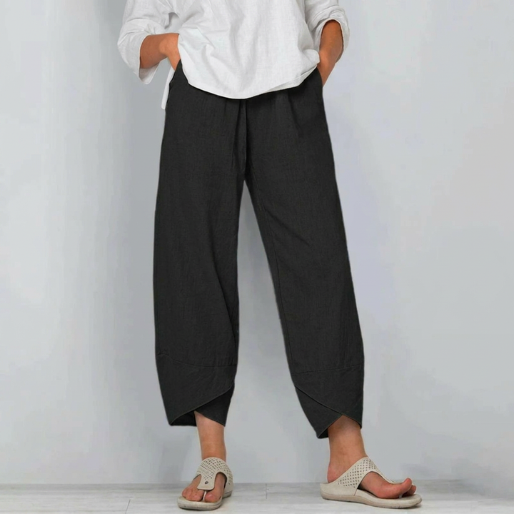 Dames Cropped Broek met Wijde Pijpen