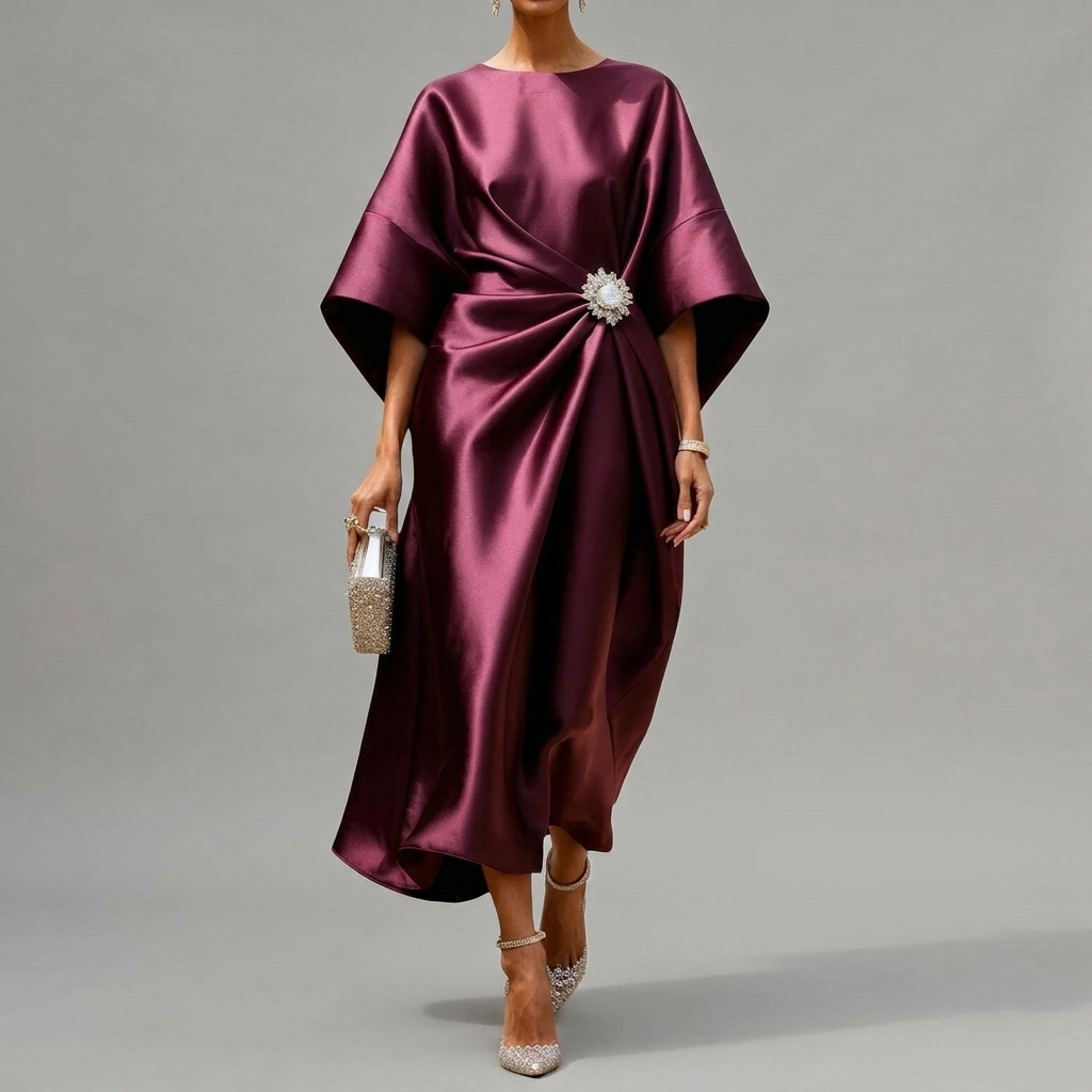 Elegant Draped Midi
