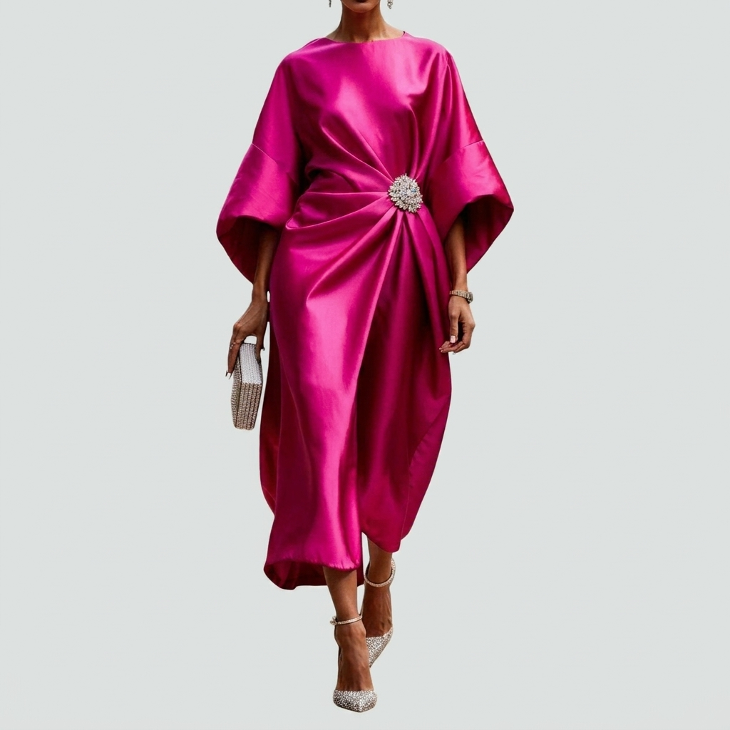 Elegant Draped Midi