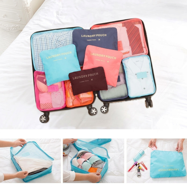 6 Opbergtassen/pakblokken Voor op Reis