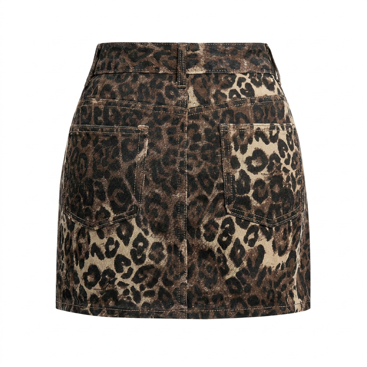 Trendy Hoge Taille Rok Dames met Luipaard Print