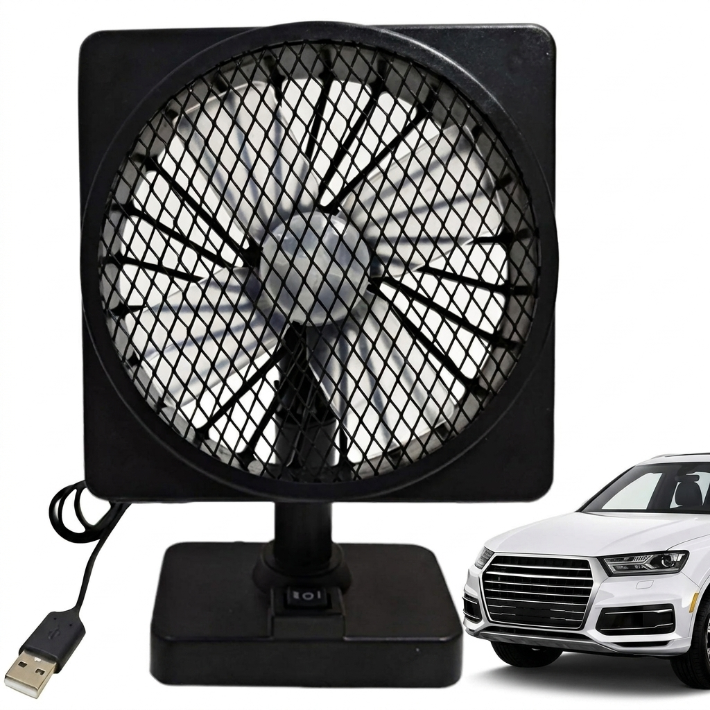 Draagbare 12V auto-koelventilator met 360°