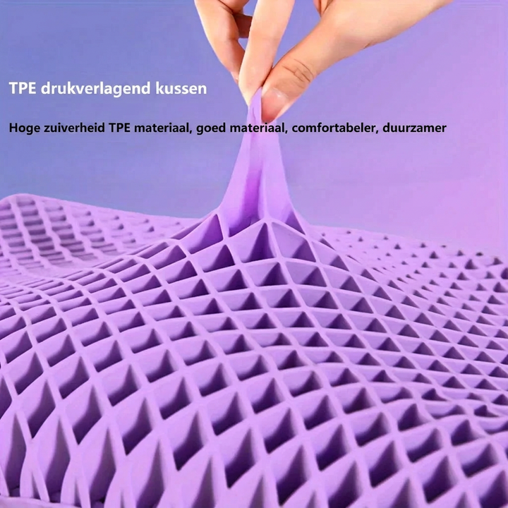 Ademend TPE-kussen voor de nek met drukvrije ondersteuning