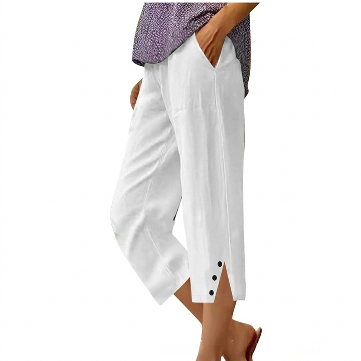 Hoge Taille Vrouwen Loose Fit Casual Broeken met Zakken