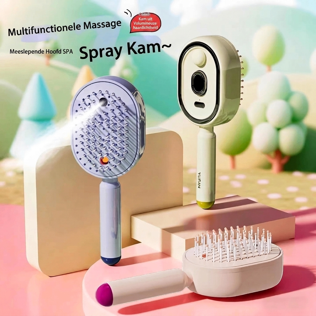 Slimme Luchtzak Massage Haarborstel met Essentiele Olie Spray