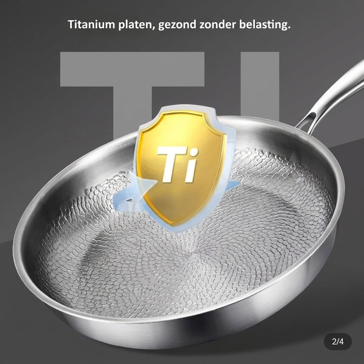 Onbedekte Titanium Biefstukpan Met Antiaanbaklaag