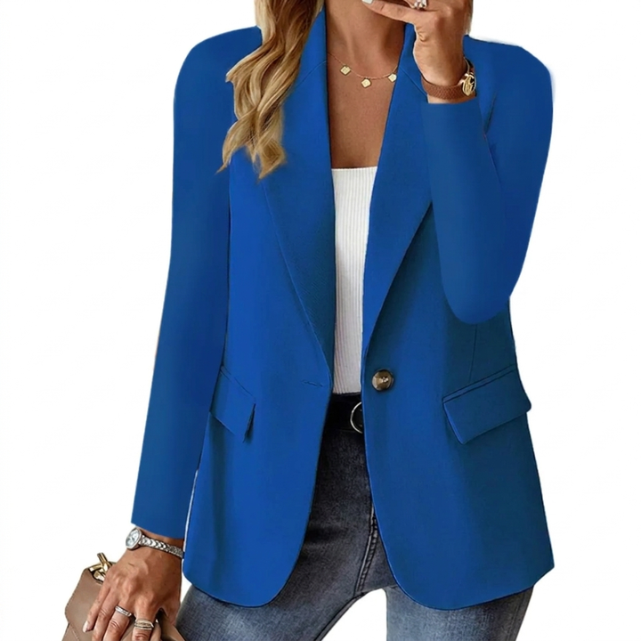 Dames Blazer met Reverskraag, Knoopsluiting en Lange Mouwen