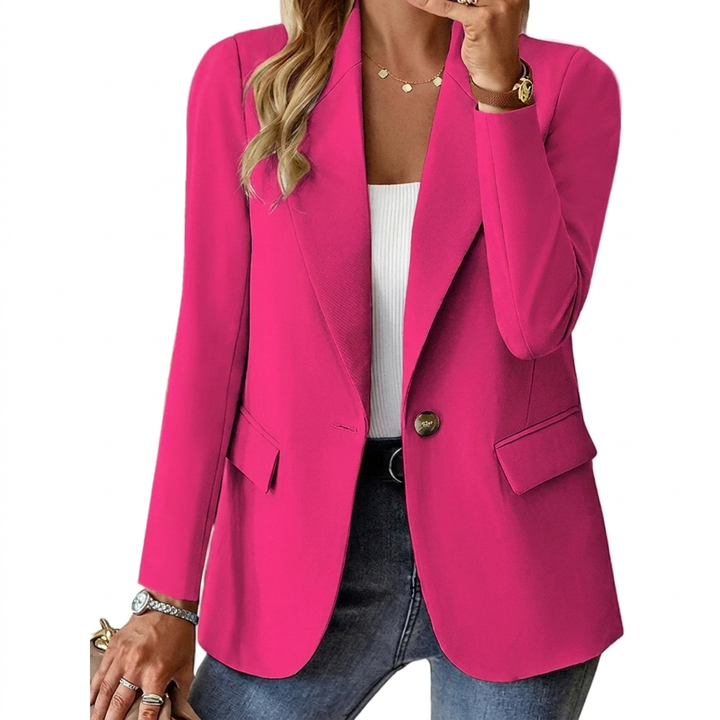 Dames Blazer met Reverskraag, Knoopsluiting en Lange Mouwen