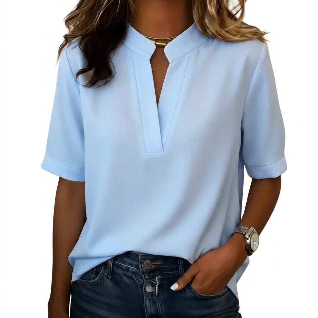 Casual dames-T-shirt met ronde hals, korte mouwen en een losse pasvorm