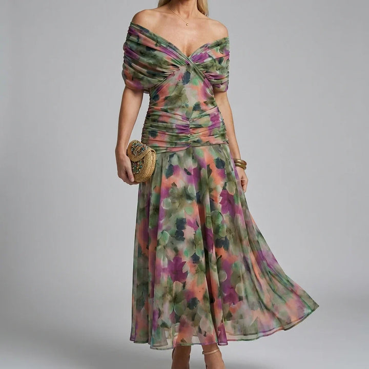 Casual maxi-jurk met V-hals en A-lijn model voor dames