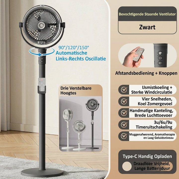 Stille Ventilator met Afstandsbediening 3D Oscillatie