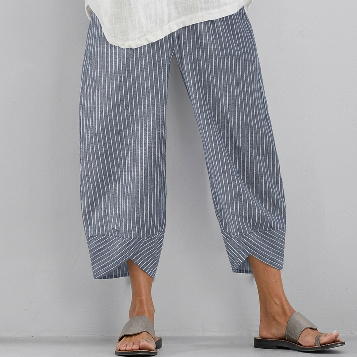 Effen loszittende casual capribroek dames