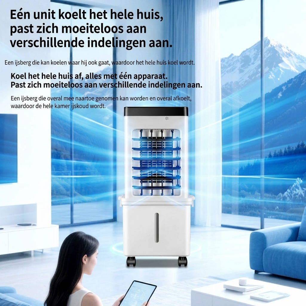 Draagbare mini-bureaufan met oscillatie