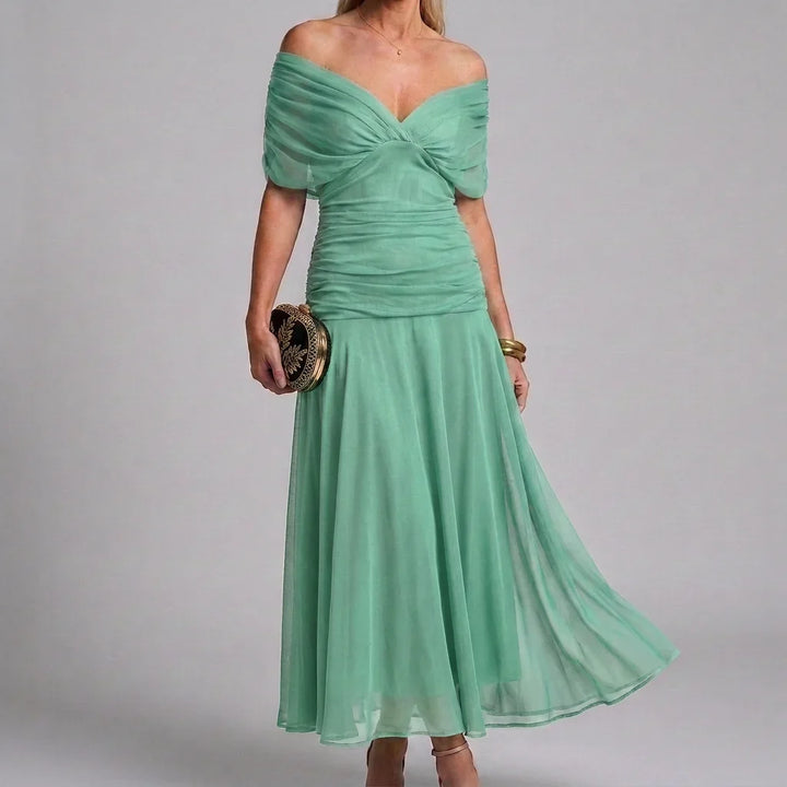 Casual maxi-jurk met V-hals en A-lijn model voor dames