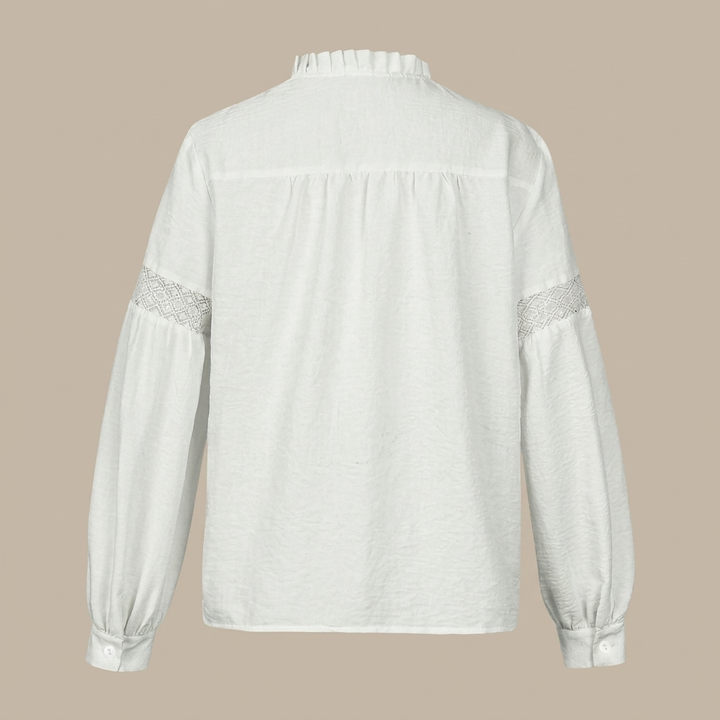 Casual Blouse met Ruches en Textuur