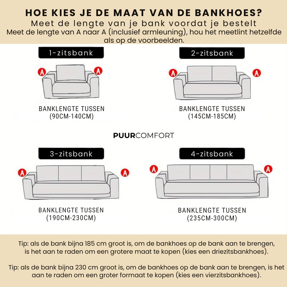 Elastische Bankhoes - Stretch Beschermhoes voor Bank