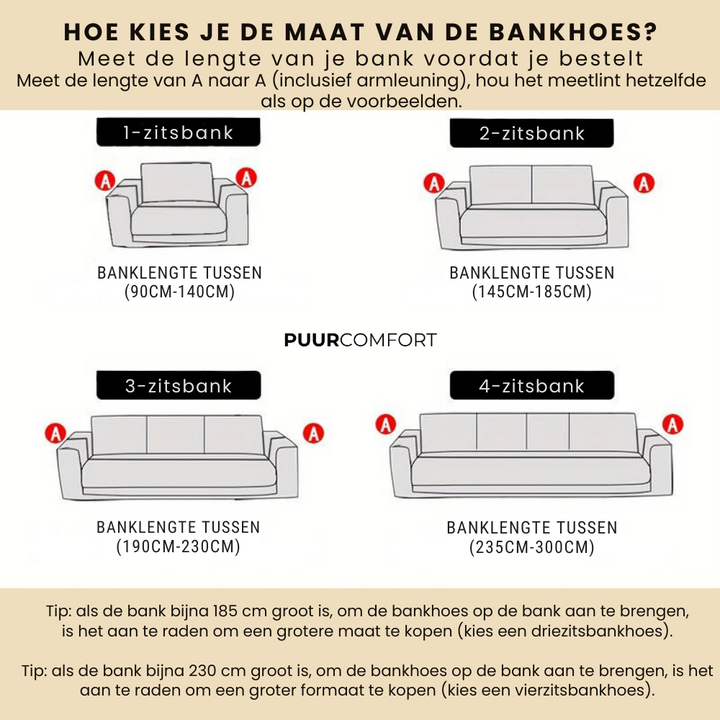 Elastische Bankhoes - Stretch Beschermhoes voor Bank