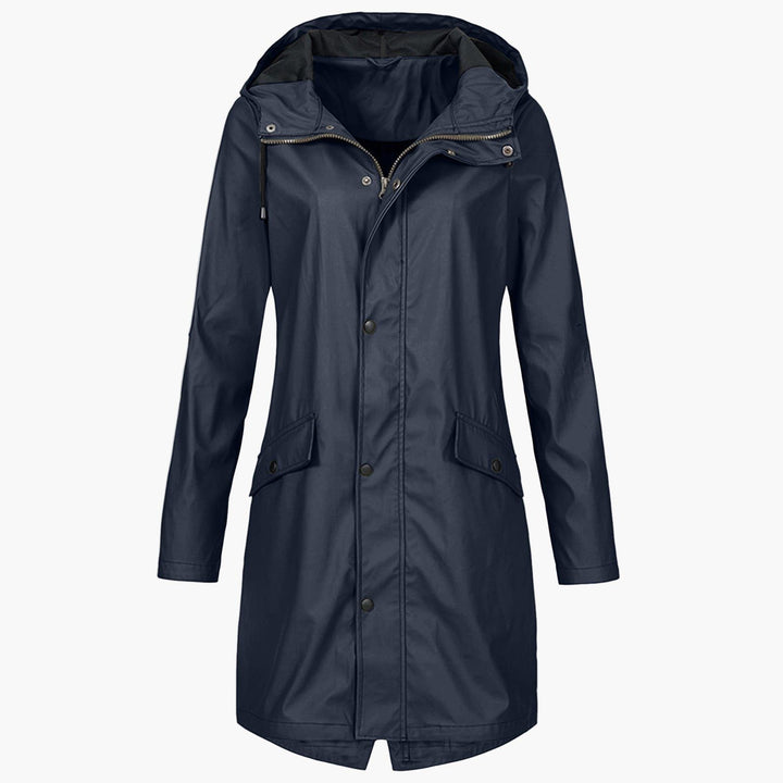 Lange regenjas met capuchon voor dames
