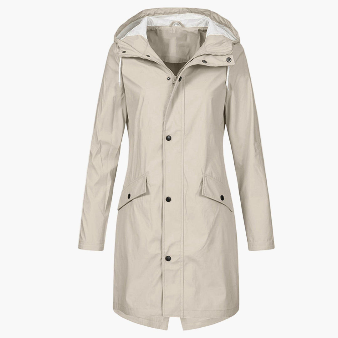 Lange regenjas met capuchon voor dames