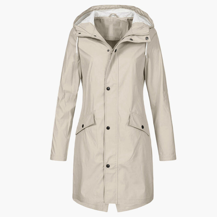 Lange regenjas met capuchon voor dames