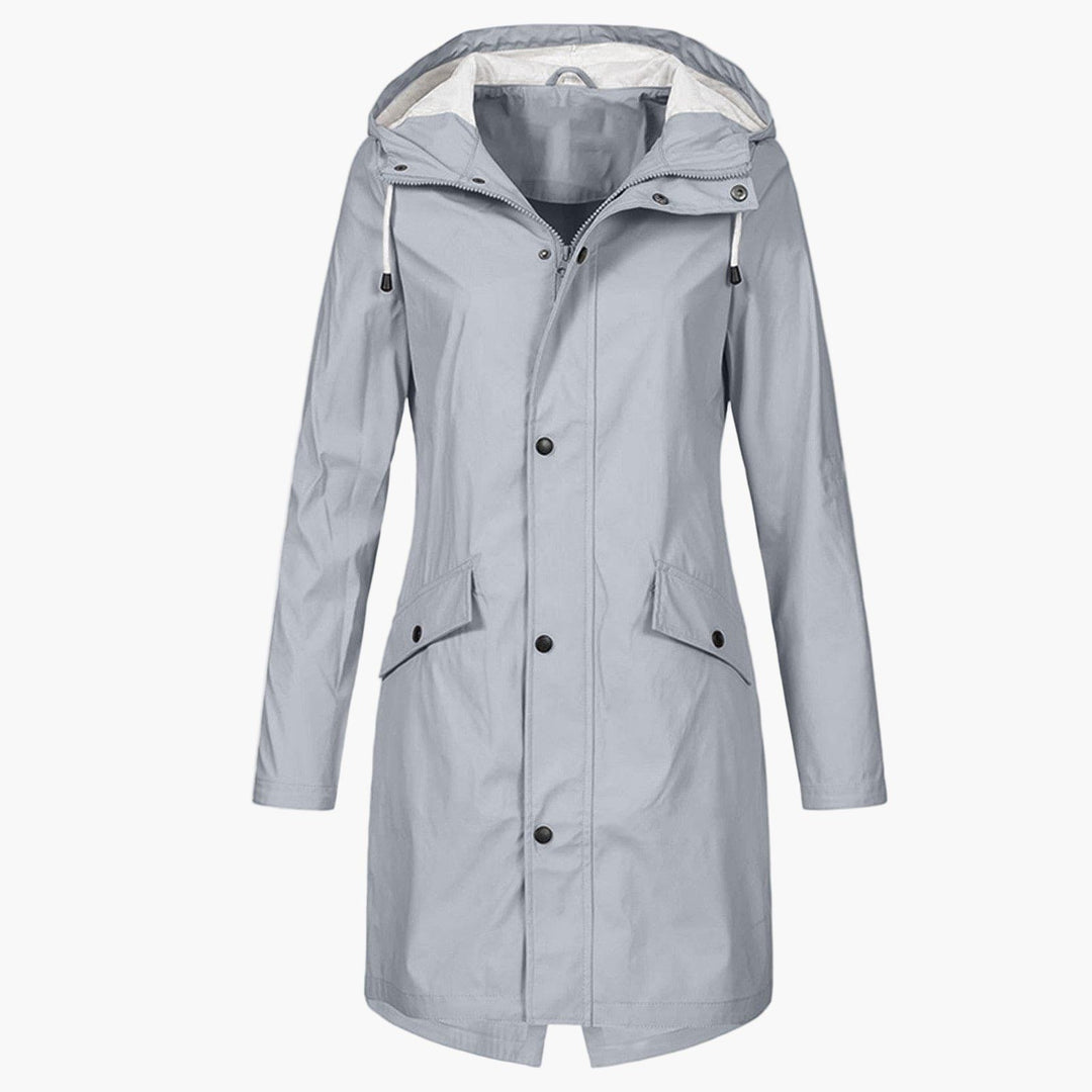Lange regenjas met capuchon voor dames