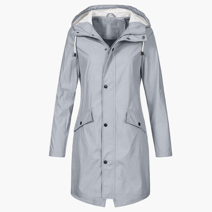 Lange regenjas met capuchon voor dames
