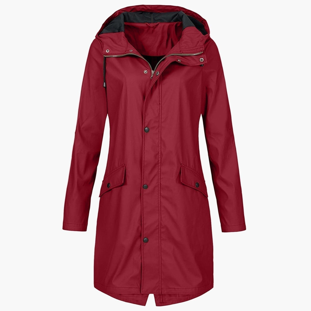 Lange regenjas met capuchon voor dames