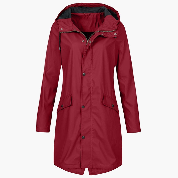 Lange regenjas met capuchon voor dames