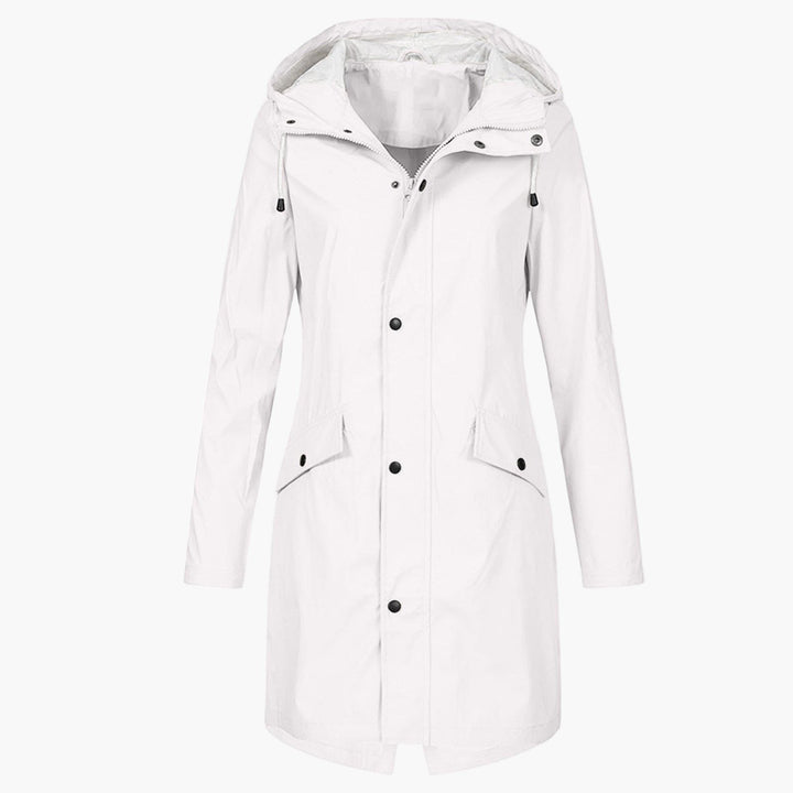 Lange regenjas met capuchon voor dames