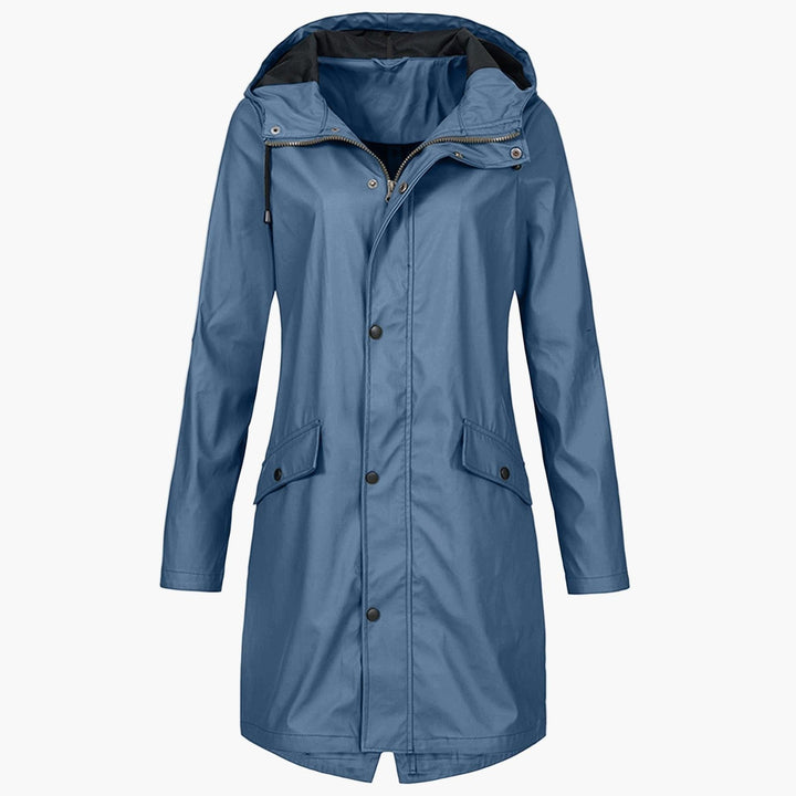 Lange regenjas met capuchon voor dames