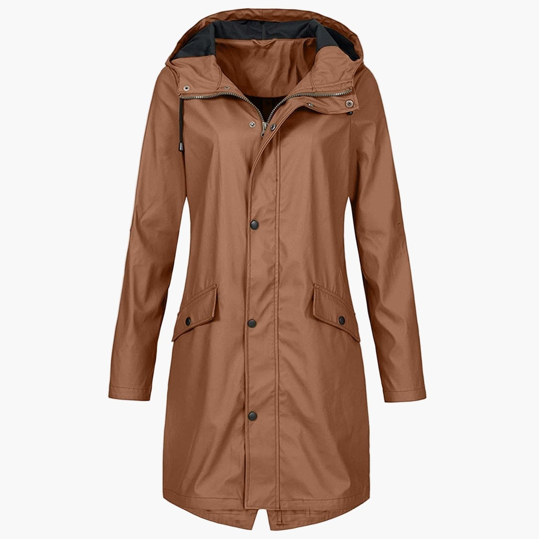 Lange regenjas met capuchon voor dames