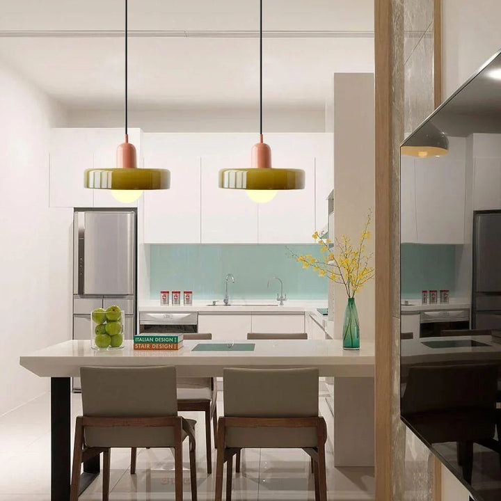 Bauhaus glas-in-lood hanglamp