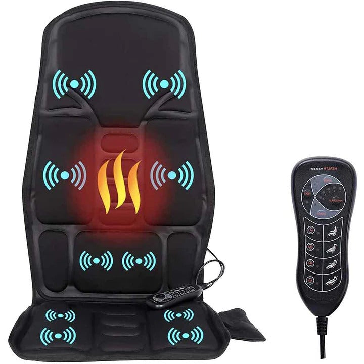 Massagekussen voor je stoel met vibratie en warm nekkussen