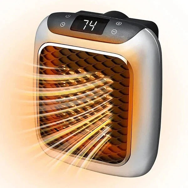Mini wandkachel 800 W voor het stopcontact, stil en compact