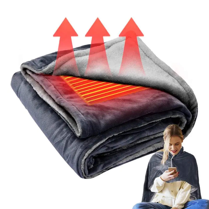 Elektrische warmtesjaal van pluche met drie standen via USB