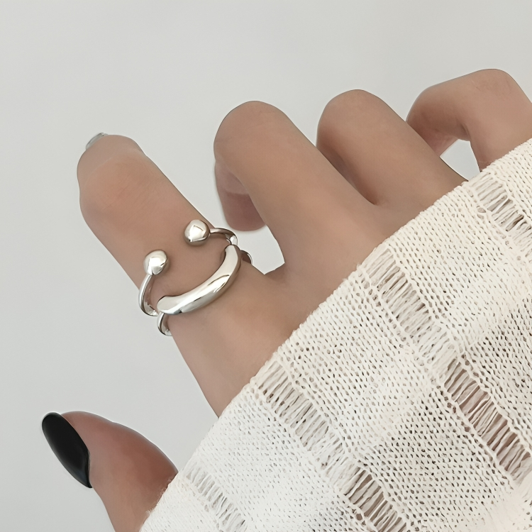 Smiley-verstelbare ring - Minimalistische, stapelbare statement-ring