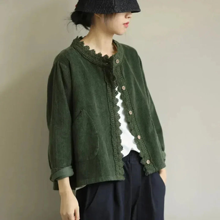 Corduroy steekdetail damesjas