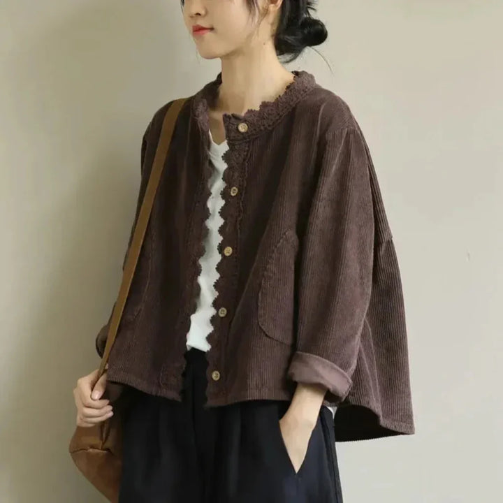 Corduroy steekdetail damesjas