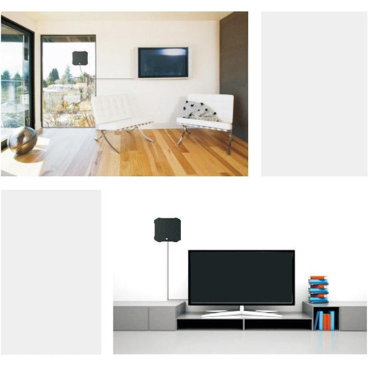 Binnenantenne voor tv, digitaal HDTV, plat, coaxkabel, voor wandmontage of opplakken