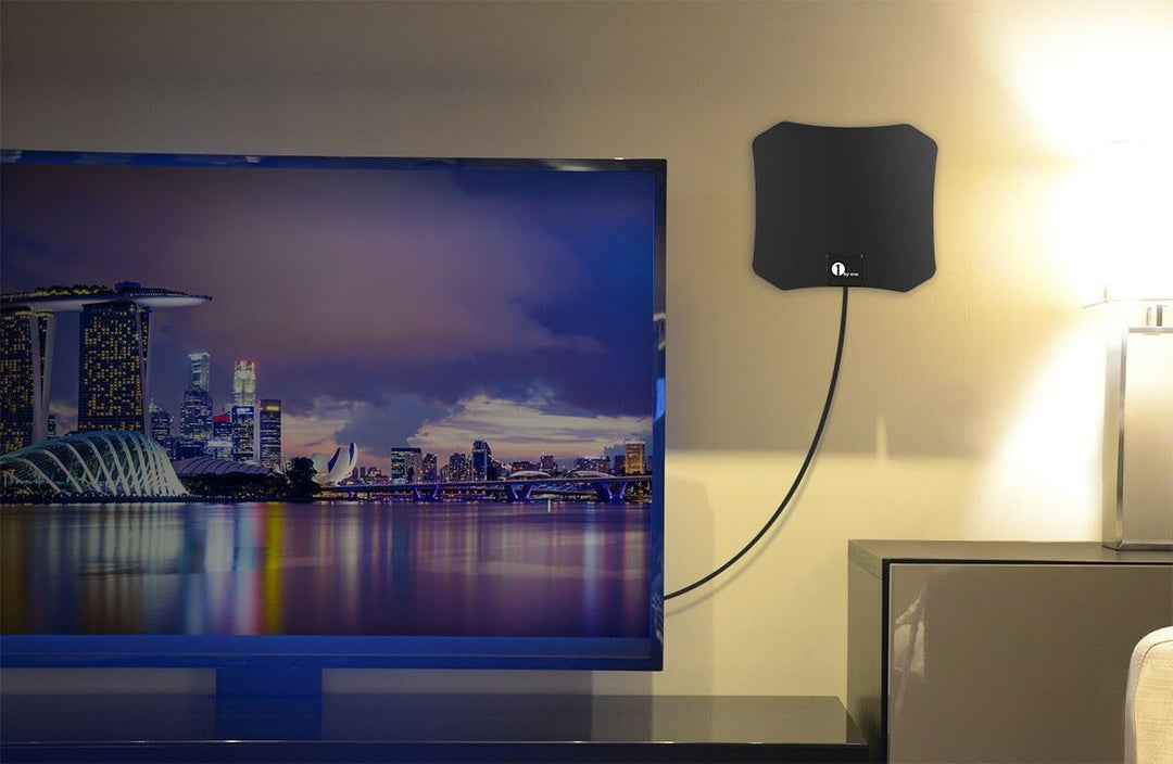 Binnenantenne voor tv, digitaal HDTV, plat, coaxkabel, voor wandmontage of opplakken