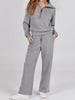 Dames Loungewear Set met Halve Rits en Rechte Pijpen